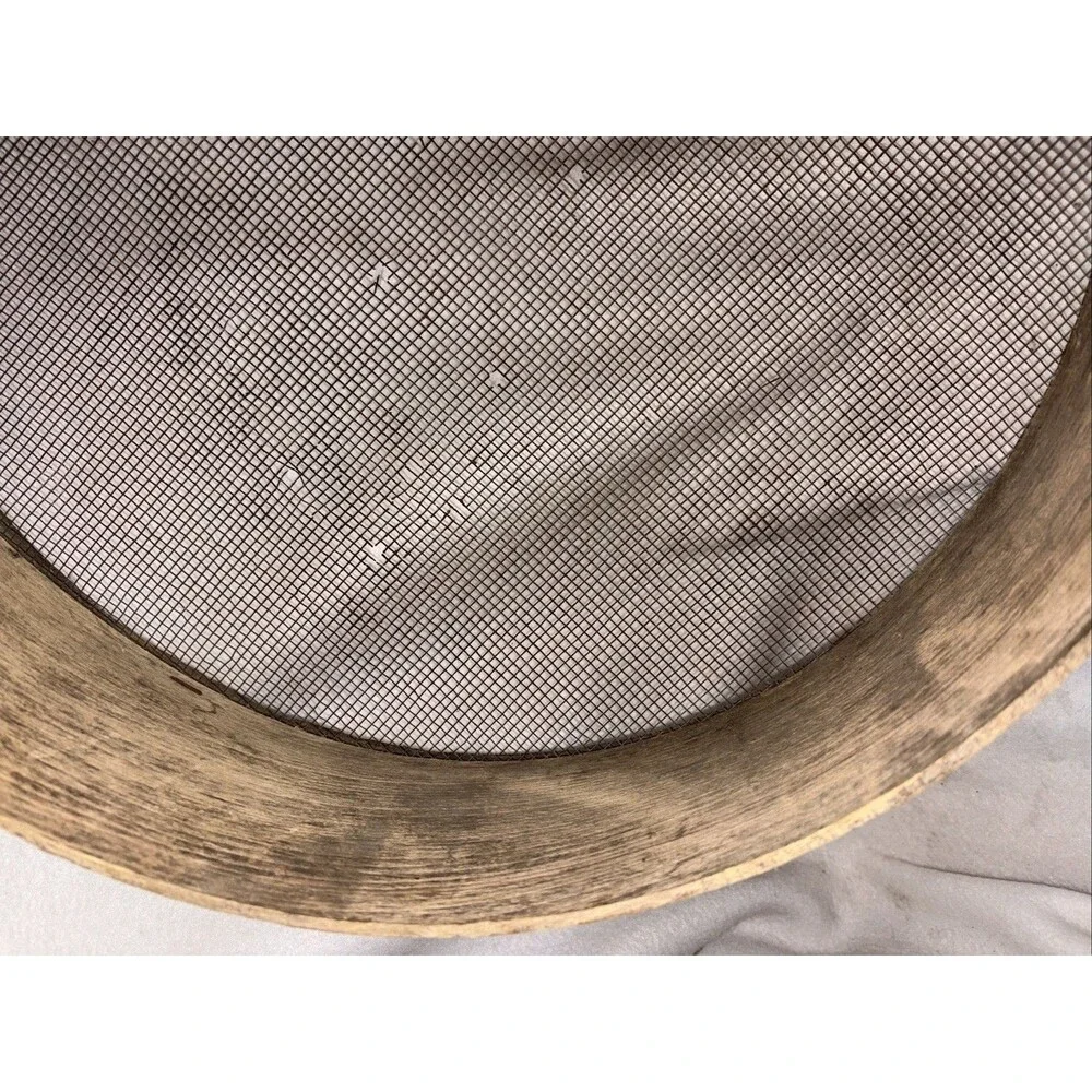 ANTIQUE PRIMITIVE WOOD MESH GRAIN  FLOUR SIFTER SIEVE SCREEN 17 Farmhouse Rustic